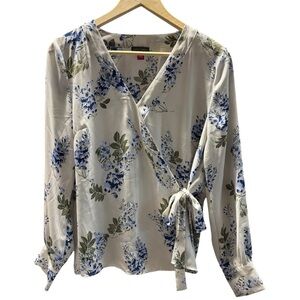 Vince Camuto Women’s Wrap Blouse Floral Print Size M